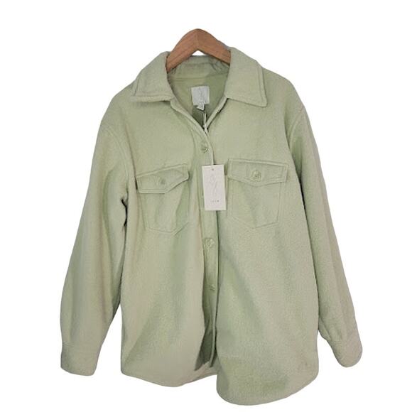 Joie Jackets & Blazers - Joie- NWT- Sage green- felted button up shacket- size Large
